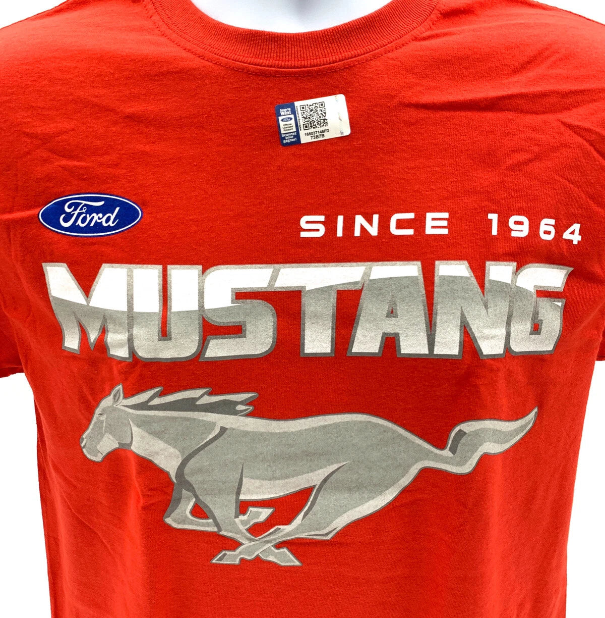 Ford Mustang T-Shirt Red Running Pony Since 1964 for 1965–2024 Models