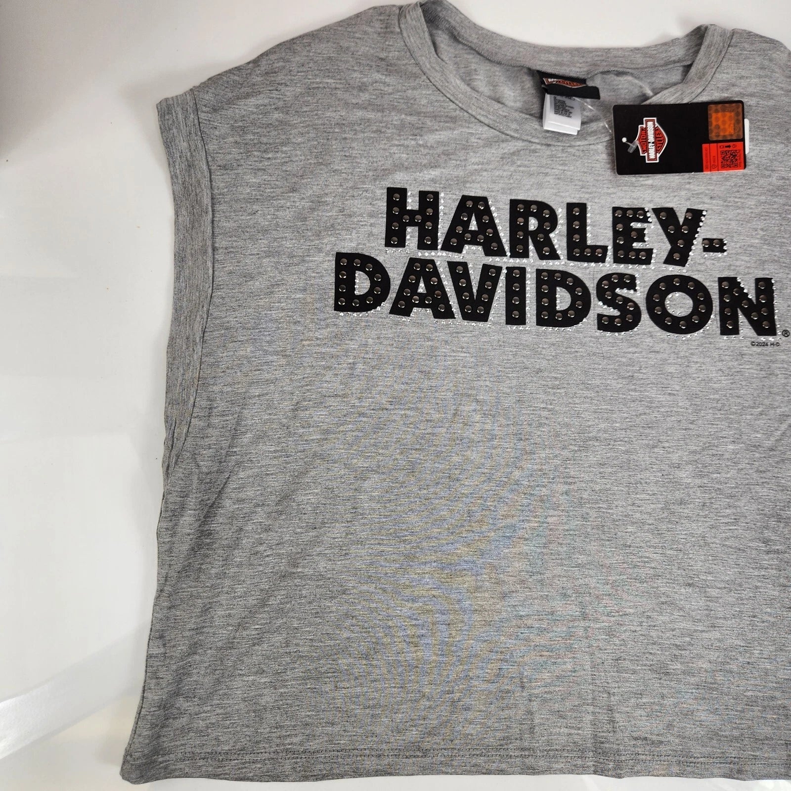 Hollow Short Sleeve Crew Neck Shirt for Harley-Davidson (HT4848HGY)
