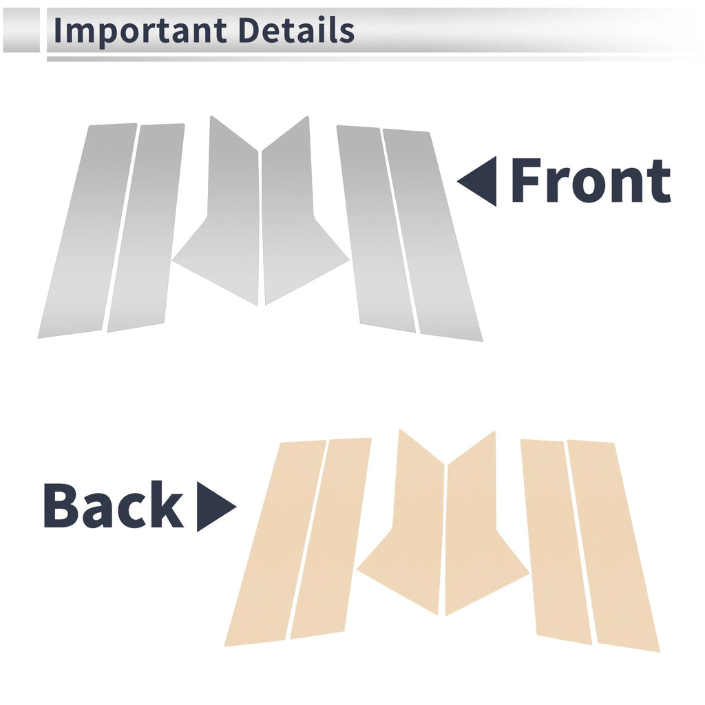 Set of 6 Door Pillar Window Trim for Mazda CX-3 (2015–2021) Silver Tone