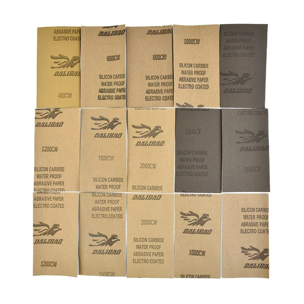 Set of 10 400-2500 Grit Sandpaper Sheets for Automotive Paint (DIY)