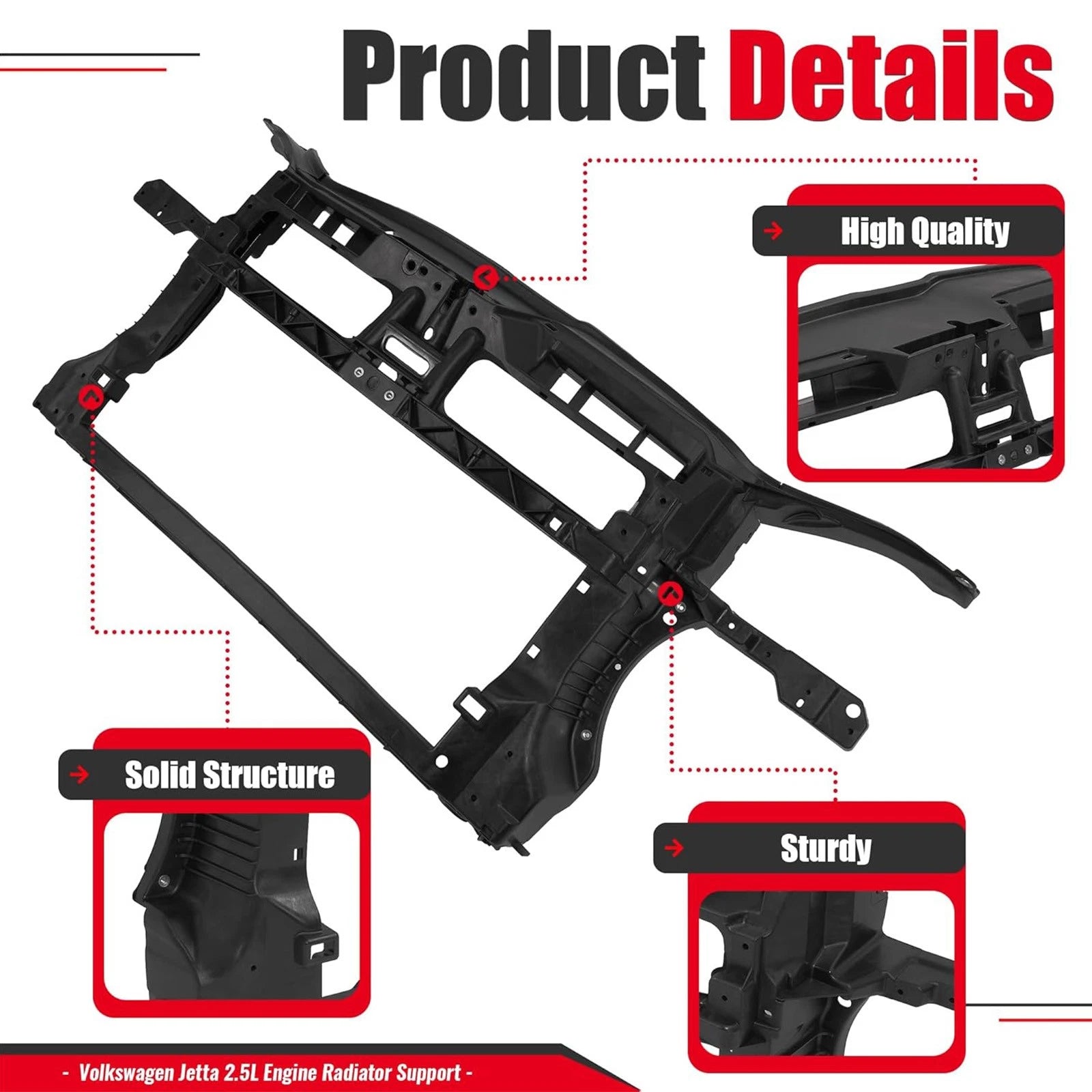 Front Radiator Core Support Panel for Volkswagen Jetta (2005-2010)