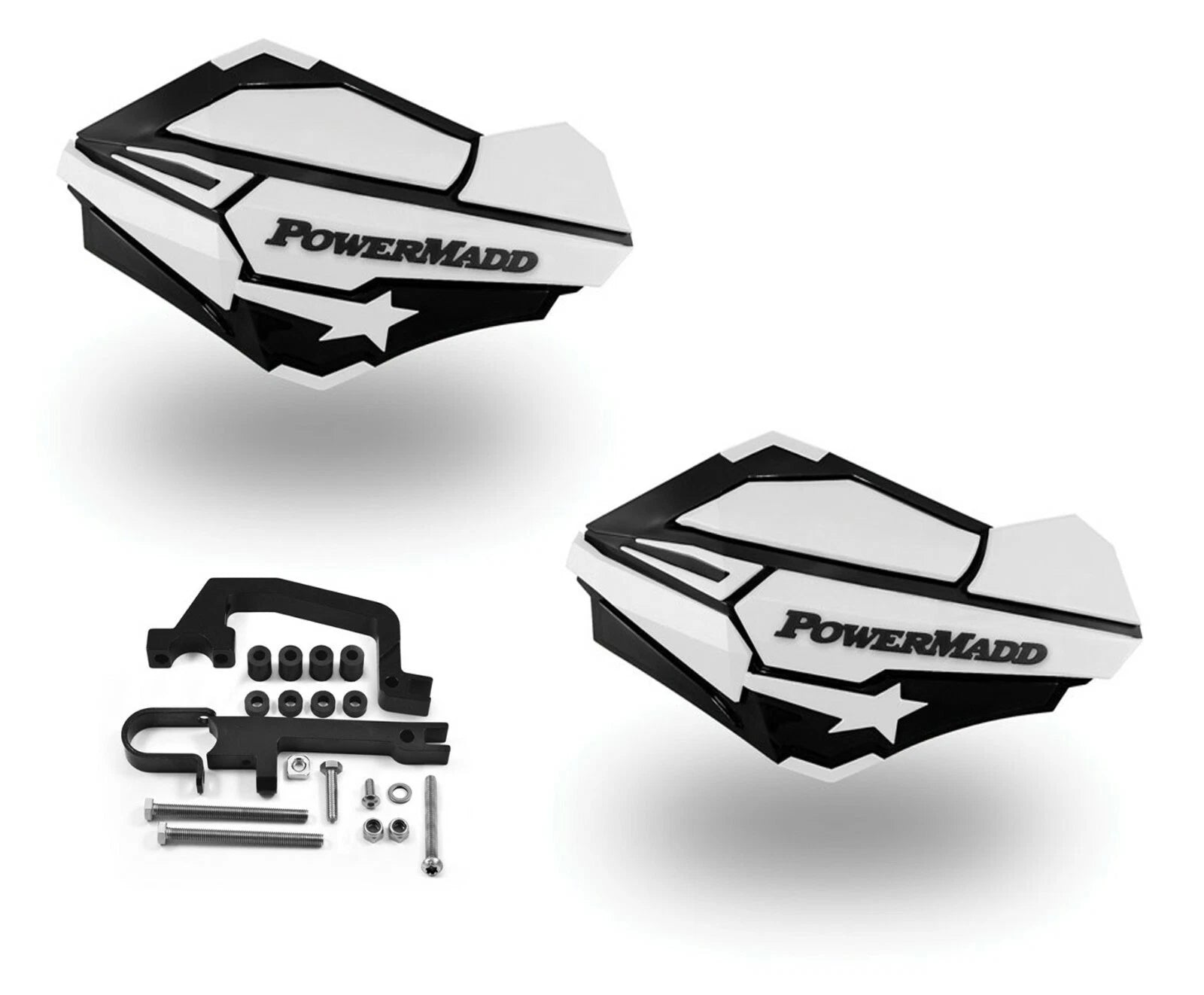 PowerMadd Sentinel Handguards Kit for Snowmobile (Black/White)
