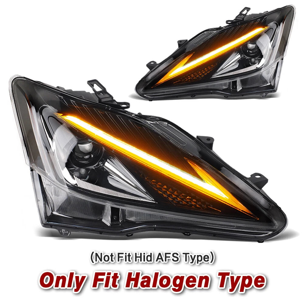 LED Headlight Set for Lexus IS250/IS350 (2006–2013) w/SwitchBack Left+Right