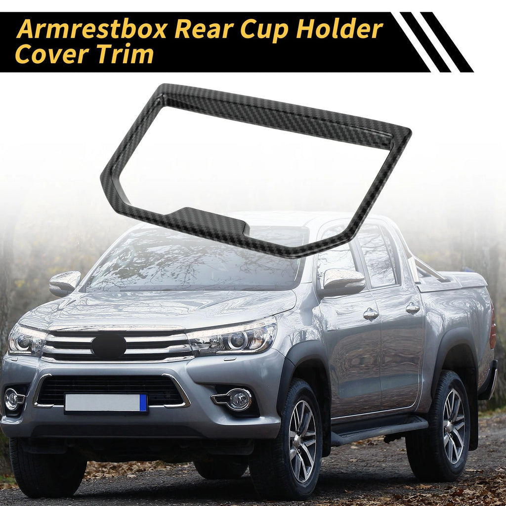 Carbon Fiber Armrest Box Rear Cup Holder Cover for Toyota Tacoma (2024)