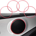 4x Red Interior Door Speaker Decor Ring Cover for Mercedes W205 (2015–2019)