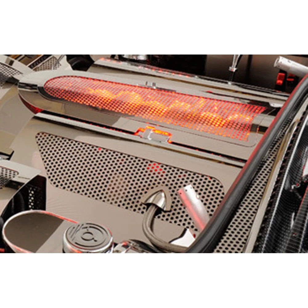 Perforated Stainless Low Profile Plenum Cover w/Red LED for 97-04 Chevy Corvette