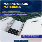 4 Step Telescoping Boat Ladder for Over Platform Use