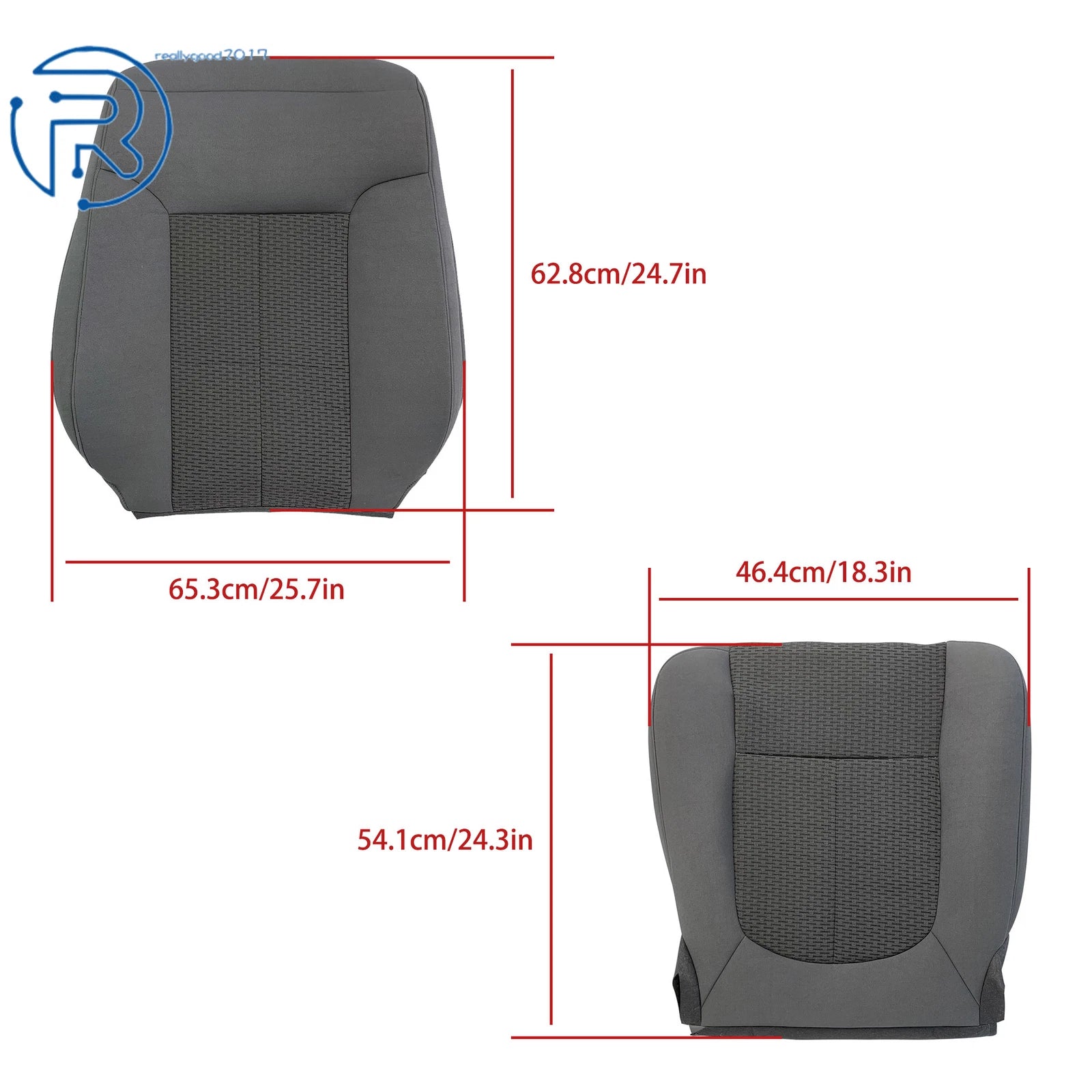 Seat Cover Set for Ford F250 F350 F450 F550 (2011–2016) Cloth Gray