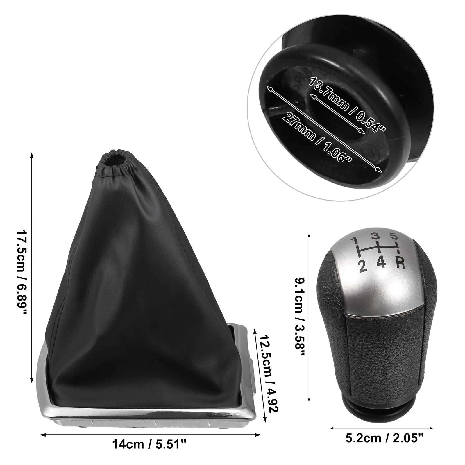 5 Speed Manual Gear Shift Knob with Dust Cover for Ford Focus 