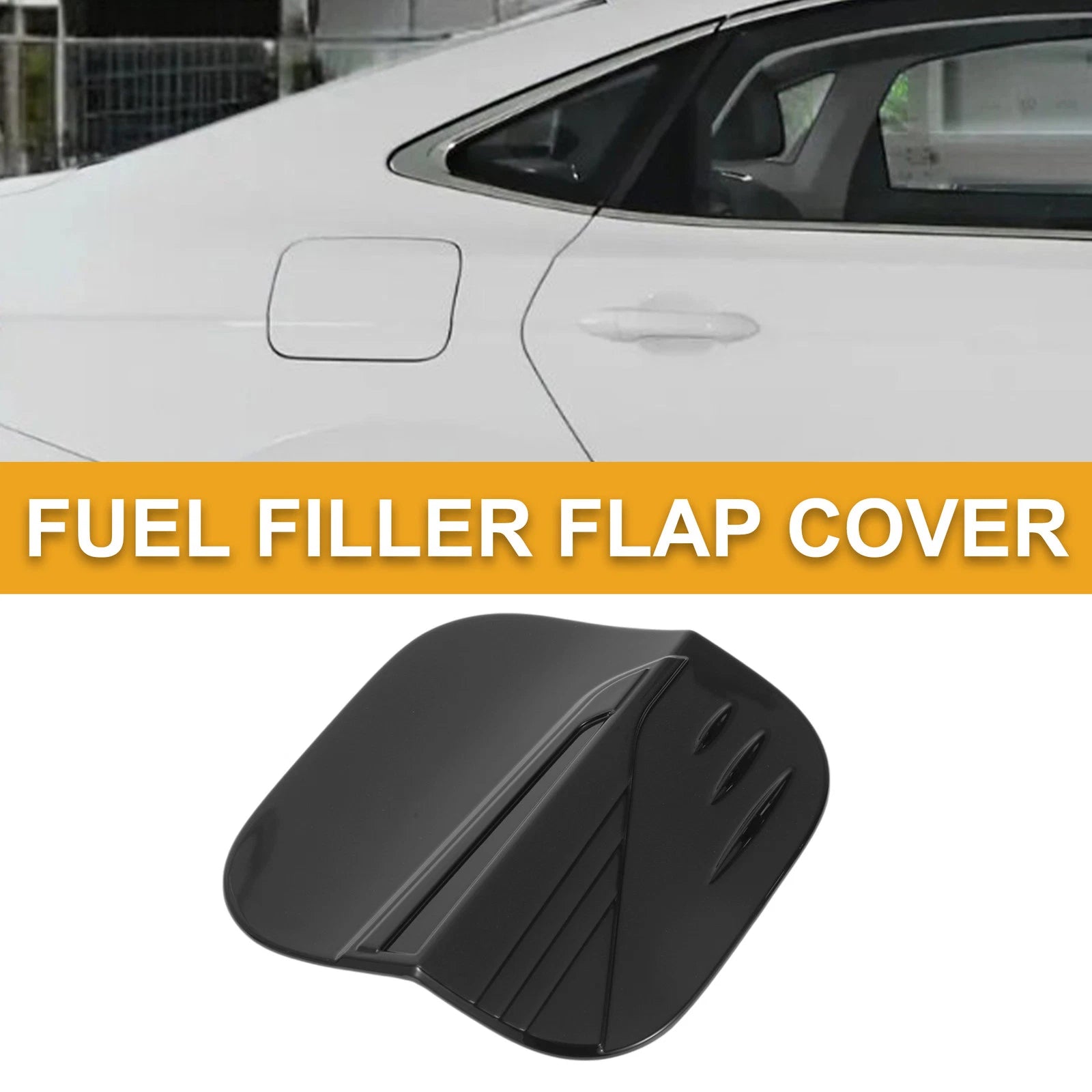 Fuel Tank Door Cap for Honda Civic (2022–2025) Glossy Black Filler Flap Cover