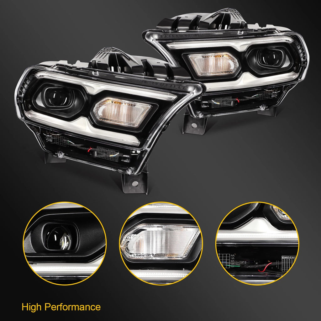 Pair of LED Headlights for Dodge Durango (2021–2024) Black Projector