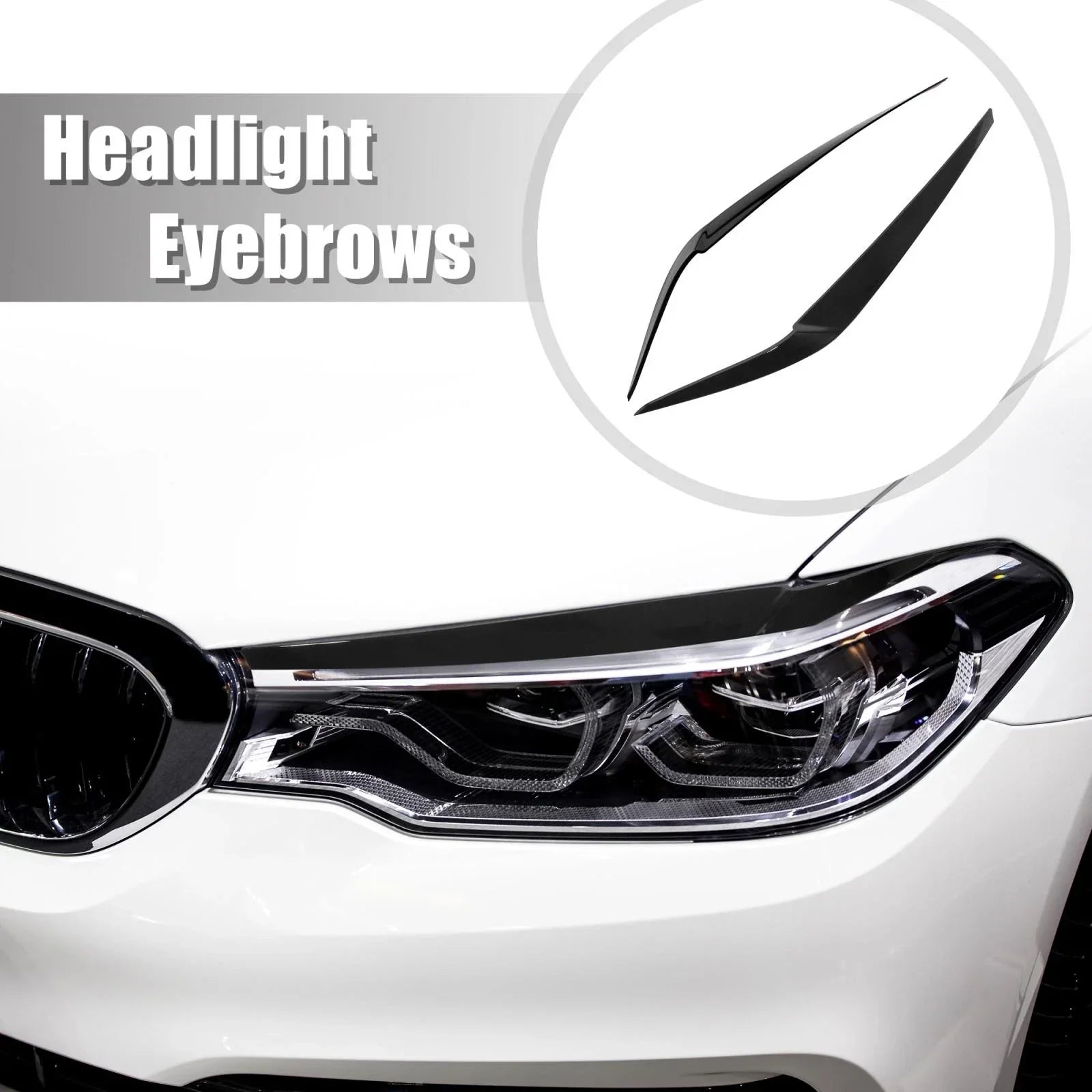 Headlight Lid Cover Sticker 1 Pair for BMW G30 530i 540i M5 (2017-2022)