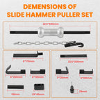 18PC Slide Hammer Dent Puller Tool Kit for Universal Use