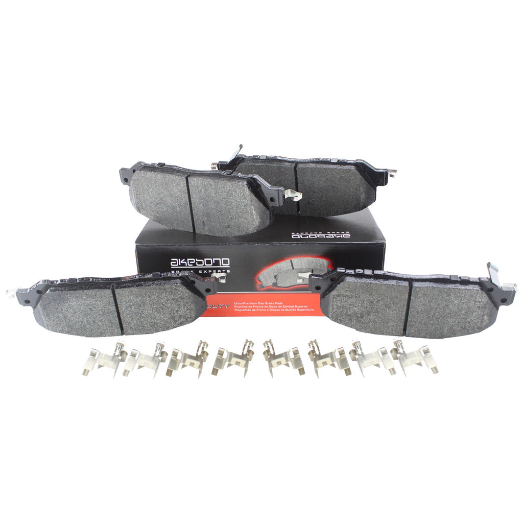 Set of 4 Akebono Severe Duty Front Disc Brake Pads for Ford Police Interceptor Utility (2013–2019)