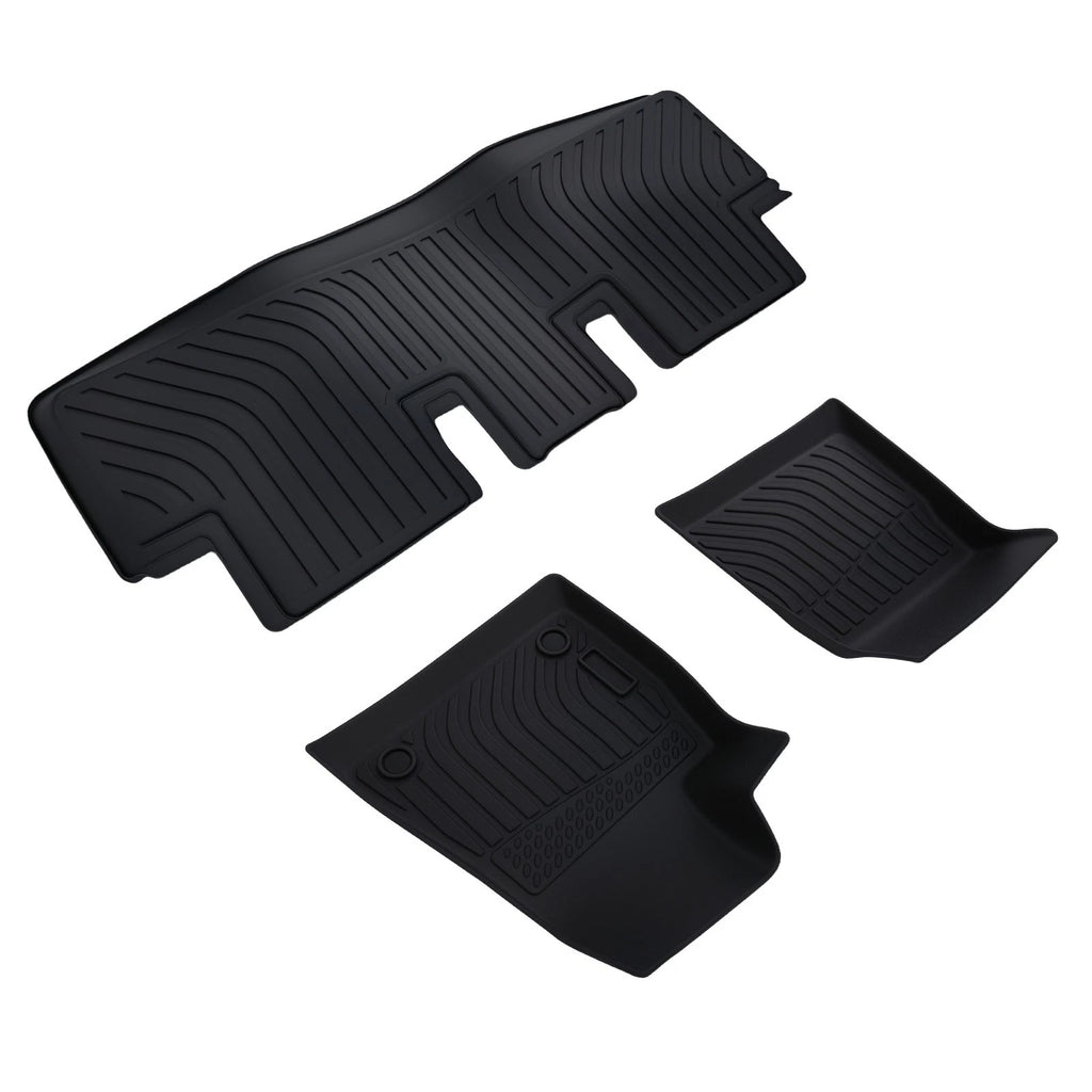 Black All-Weather Floor Mats for Tesla 3 (2017–2023) TPE Rubber Heavy Duty