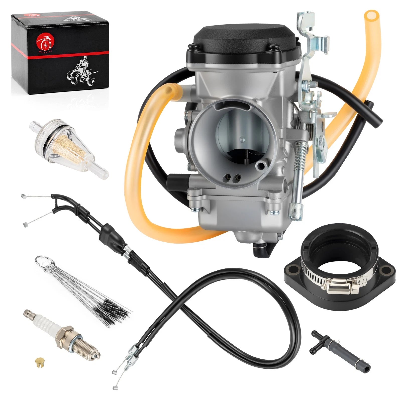Carburetor w/ Throttle Cable & Intake Boot for Kawasaki KLR650 (2008–2018)