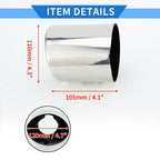 1 Pc Slant Cut Exhaust Tip 4.7" Inlet for Honda Accord (2008–2012) Silver Tone