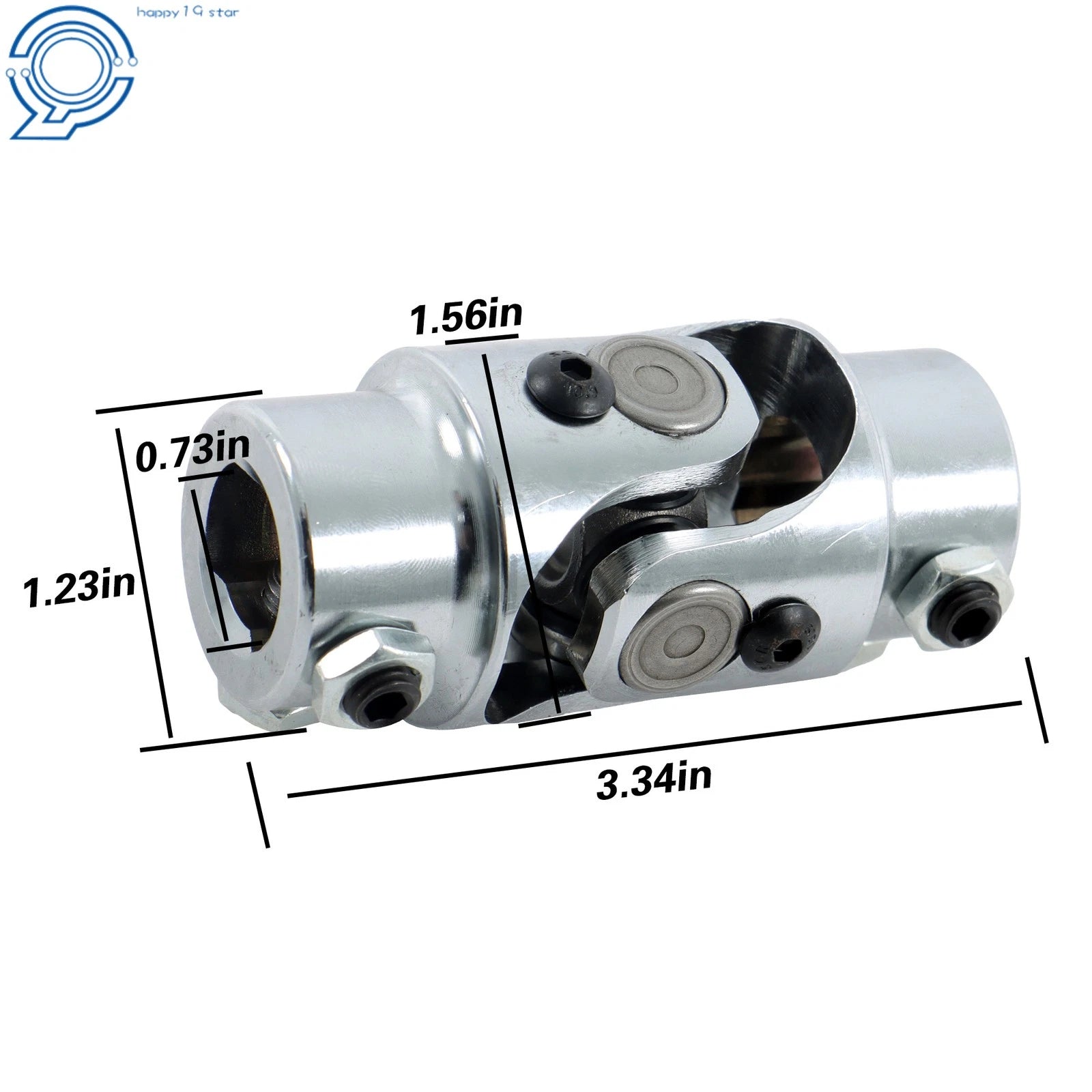 Chrome Steering U Joint Coupler for Universal Applications (3/4" DD)