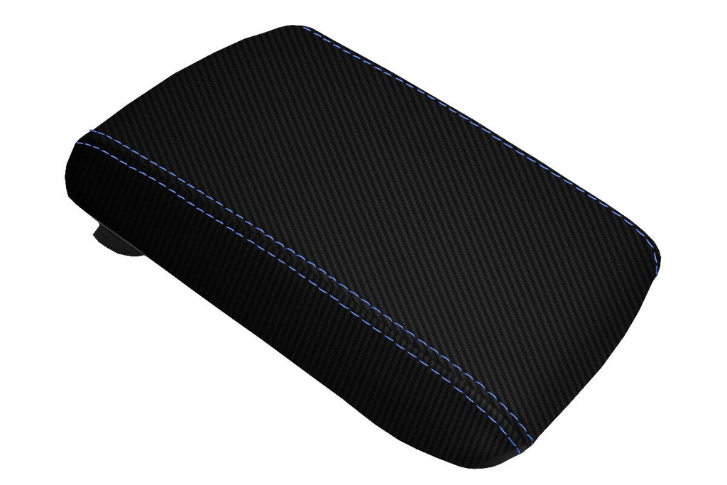 Carbon Fiber Console Lid Cover for Mitsubishi Eclipse (1995–1999) Blue Stitch