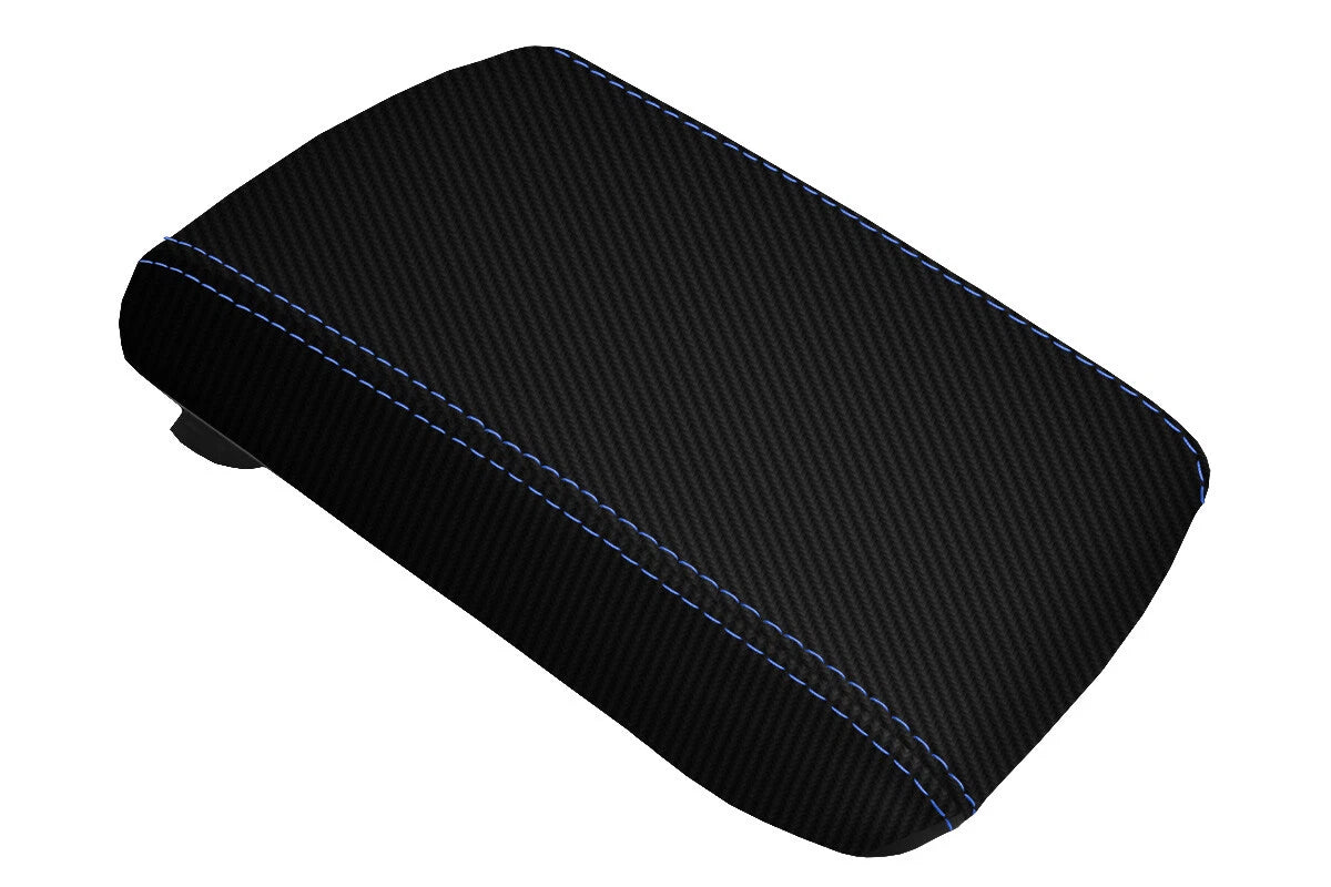 Carbon Fiber Console Lid Cover for Mitsubishi Eclipse (1995–1999) Blue Stitch