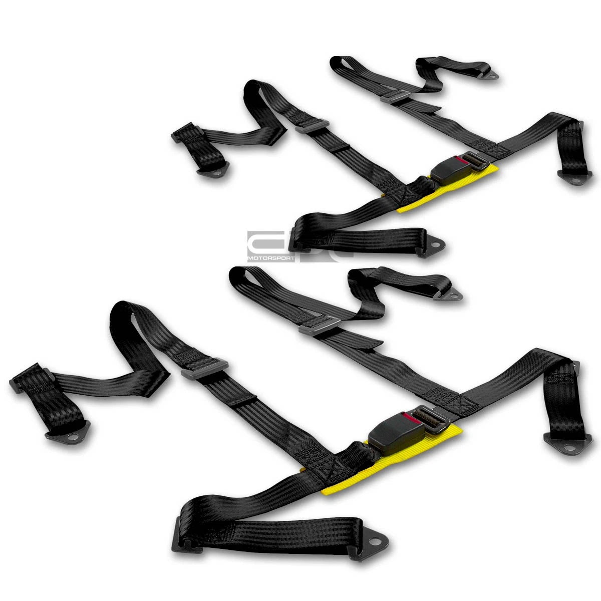 Set of 2" Nylon Strap 4 Point Shoulder Buckle Harness for Racing Seat Belt
