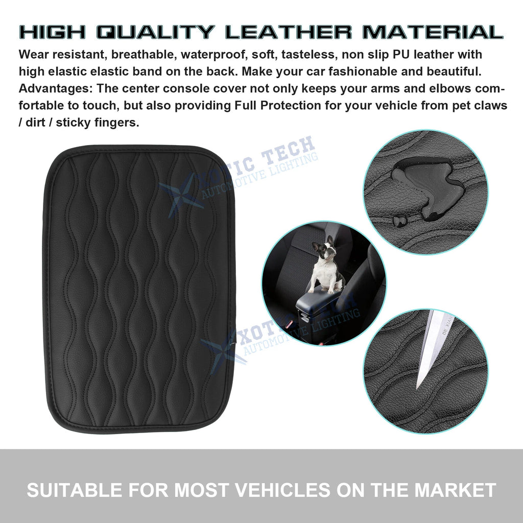 1PC Black Armrest Cover for Seat Box Cushion Pad Case Accessories (-)