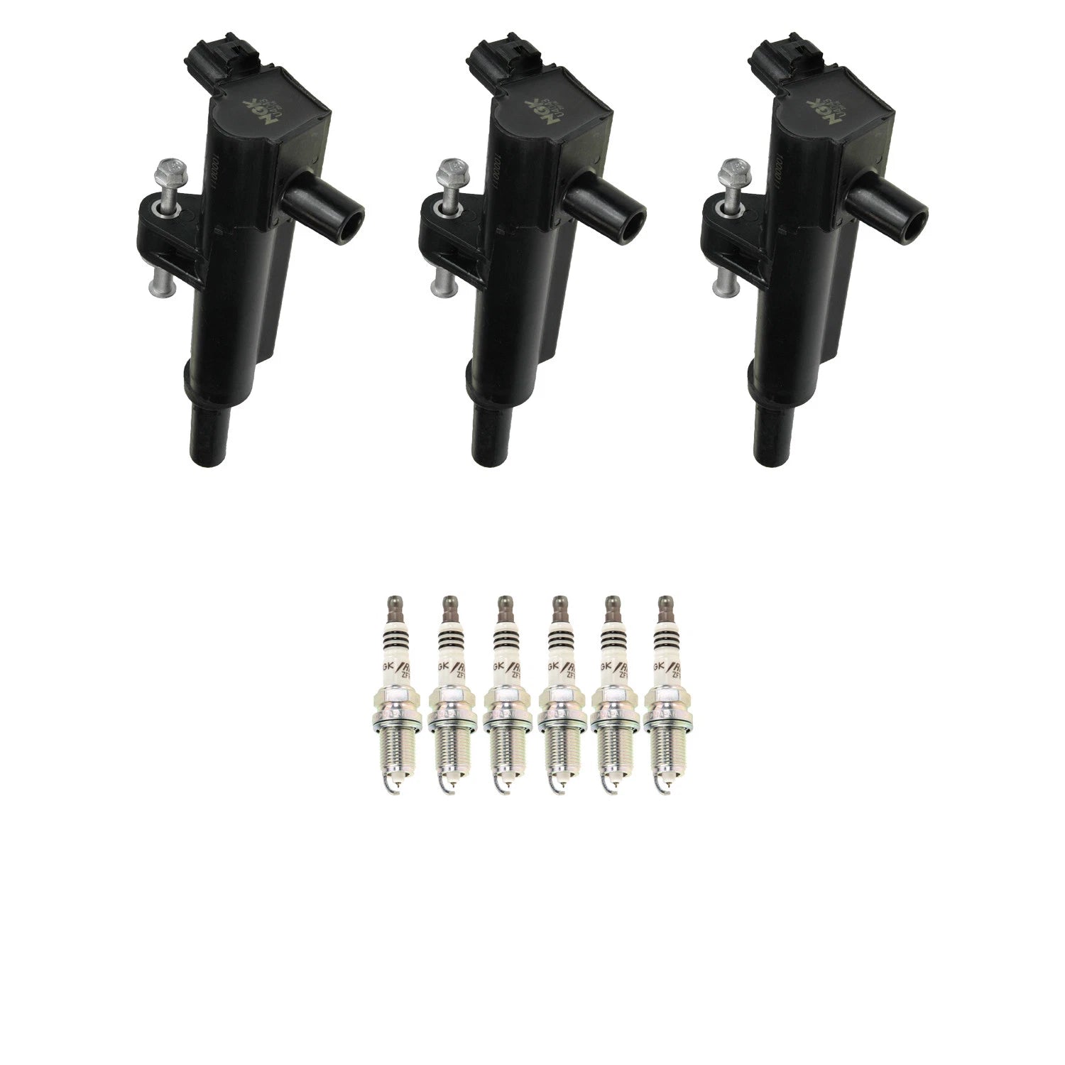 Set of 3 Ignition Coils & 6 Iridium Spark Plugs for Dodge Dakota Ram 1500 (2002–2009)