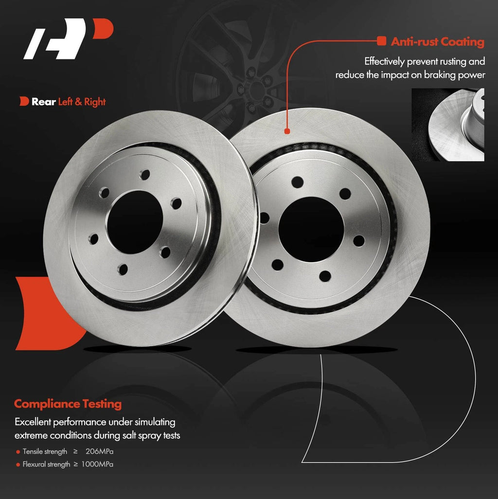 Rear Disc Brake Rotors & Ceramic Pads for Ford F-150 (2015–2017)
