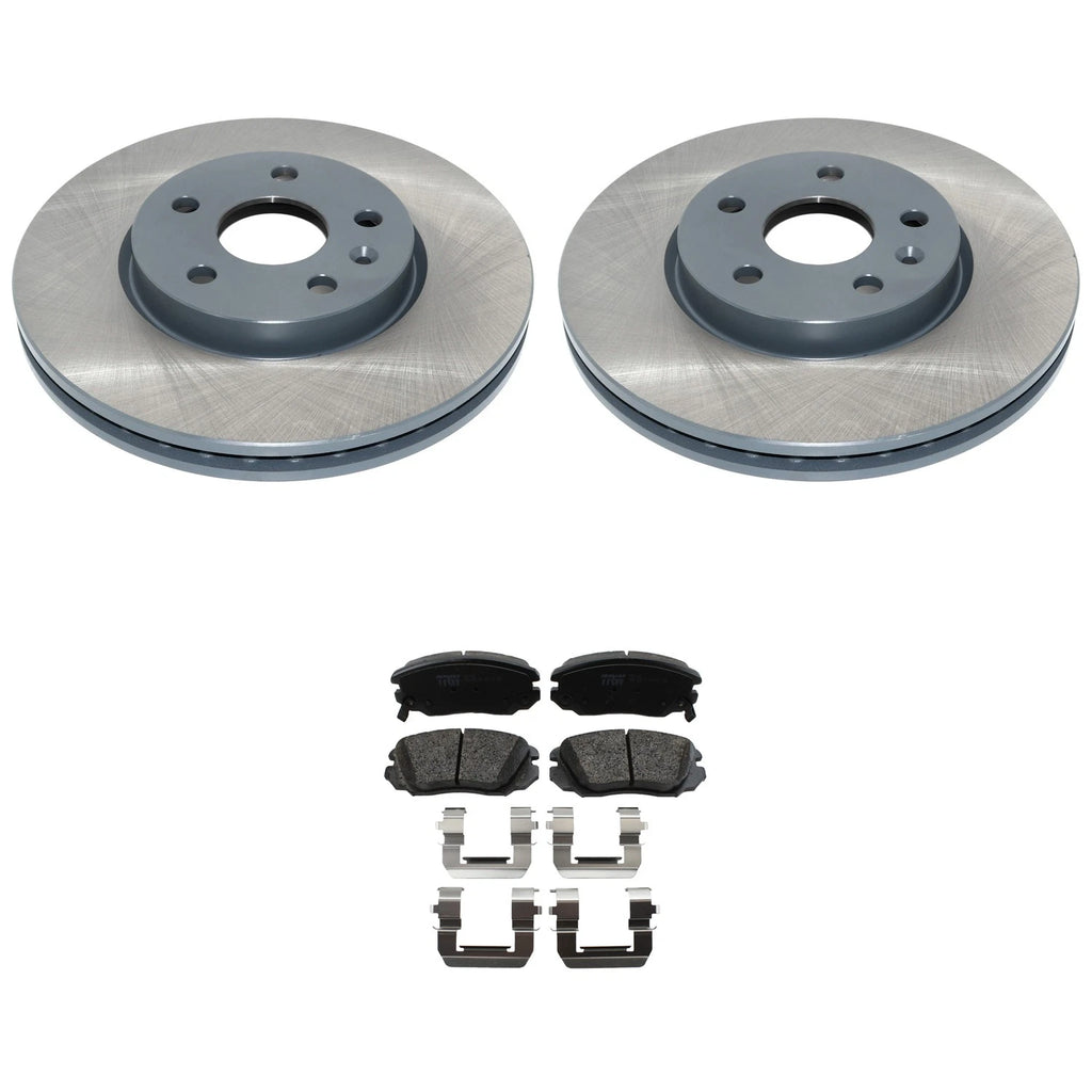 DuraGo Front Rotors & TRW Pro Ceramic Disc Brake Pad Kit for Impala Malibu (2014–2020)