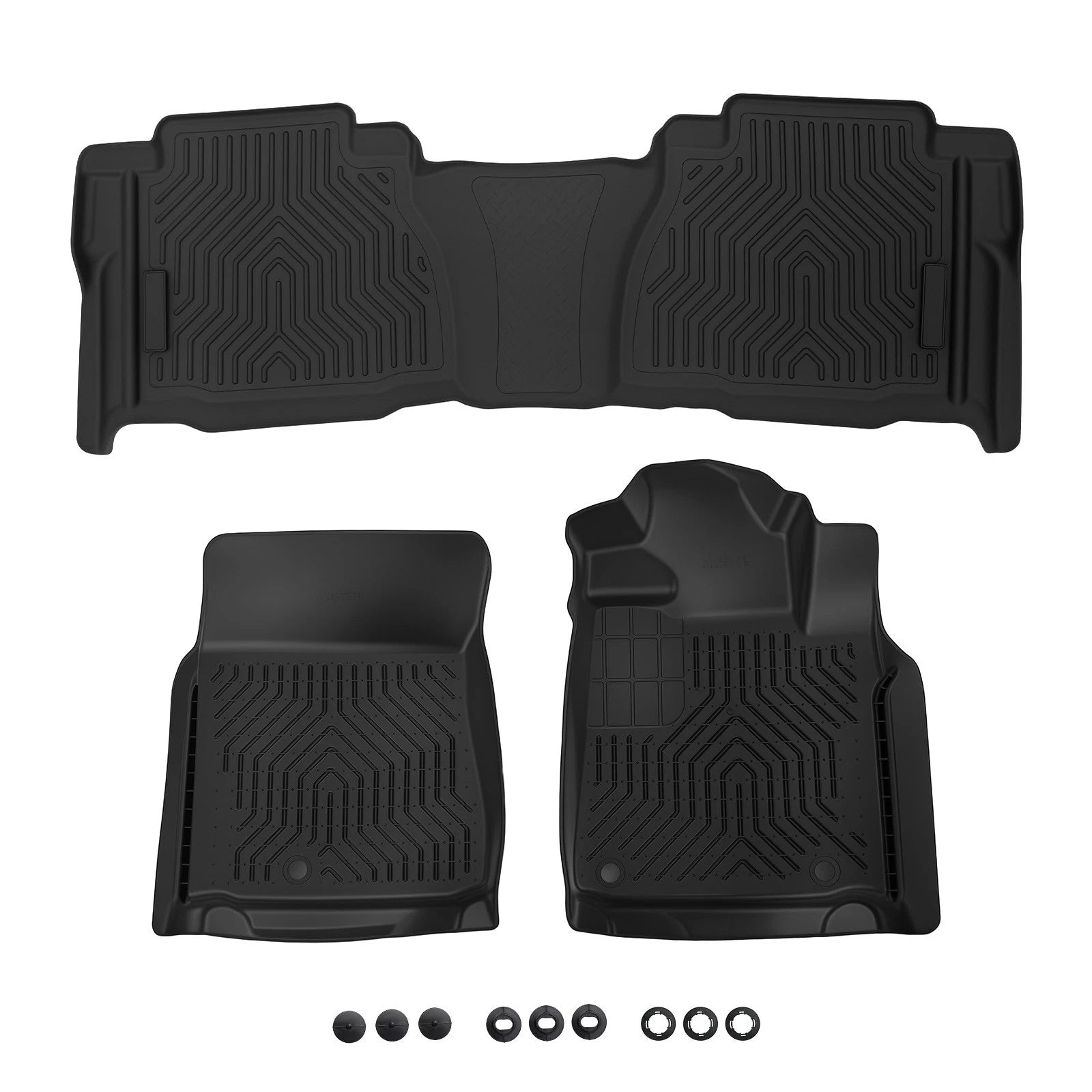 All-Weather Carpet Floor Mats for Toyota Tundra Double Cab (2007–2011) Black