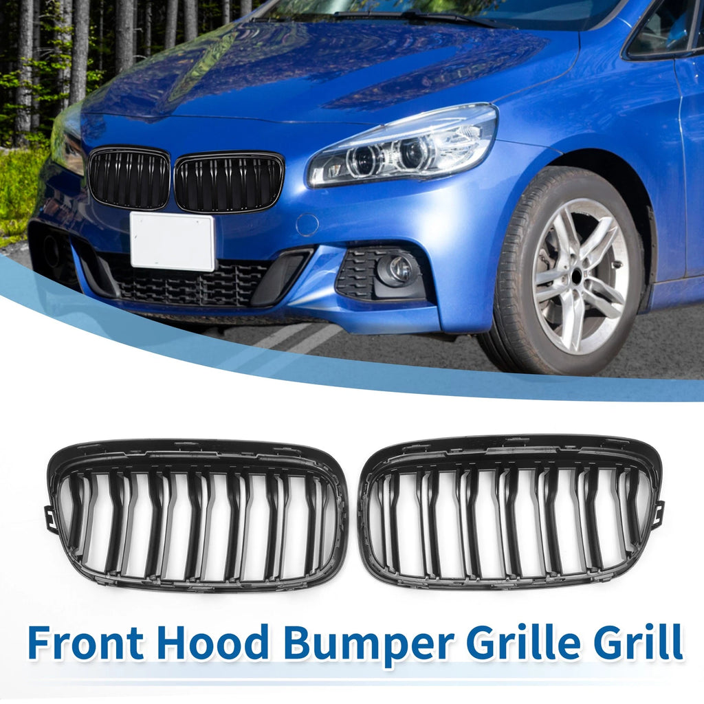 Pair Front Upper Bumper Grille for BMW 2 Series ActiveTourer (2014–2021)