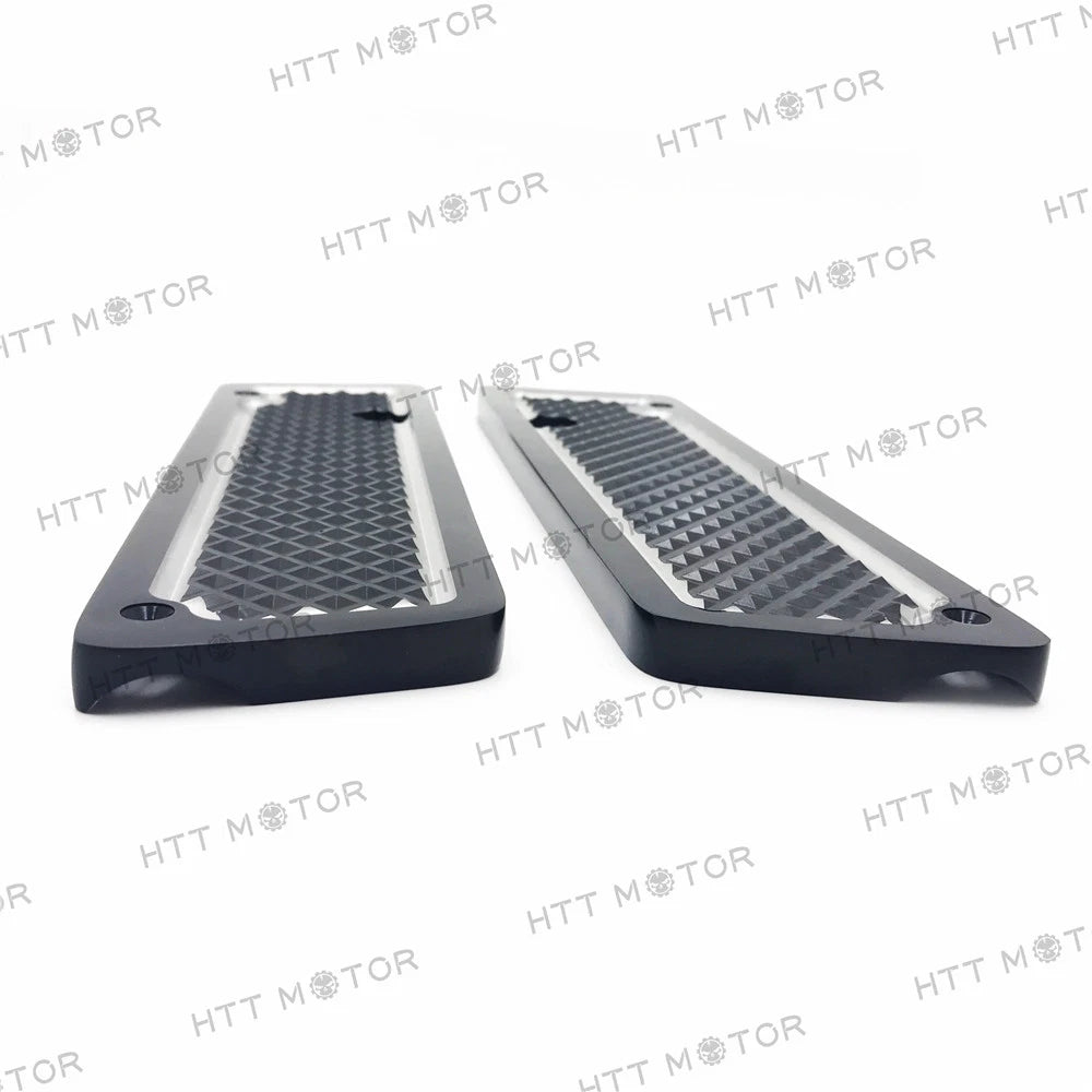 Set of 2 Black Diamond Saddlebag Latch Covers for Harley FLH/FLT (1993–2013)