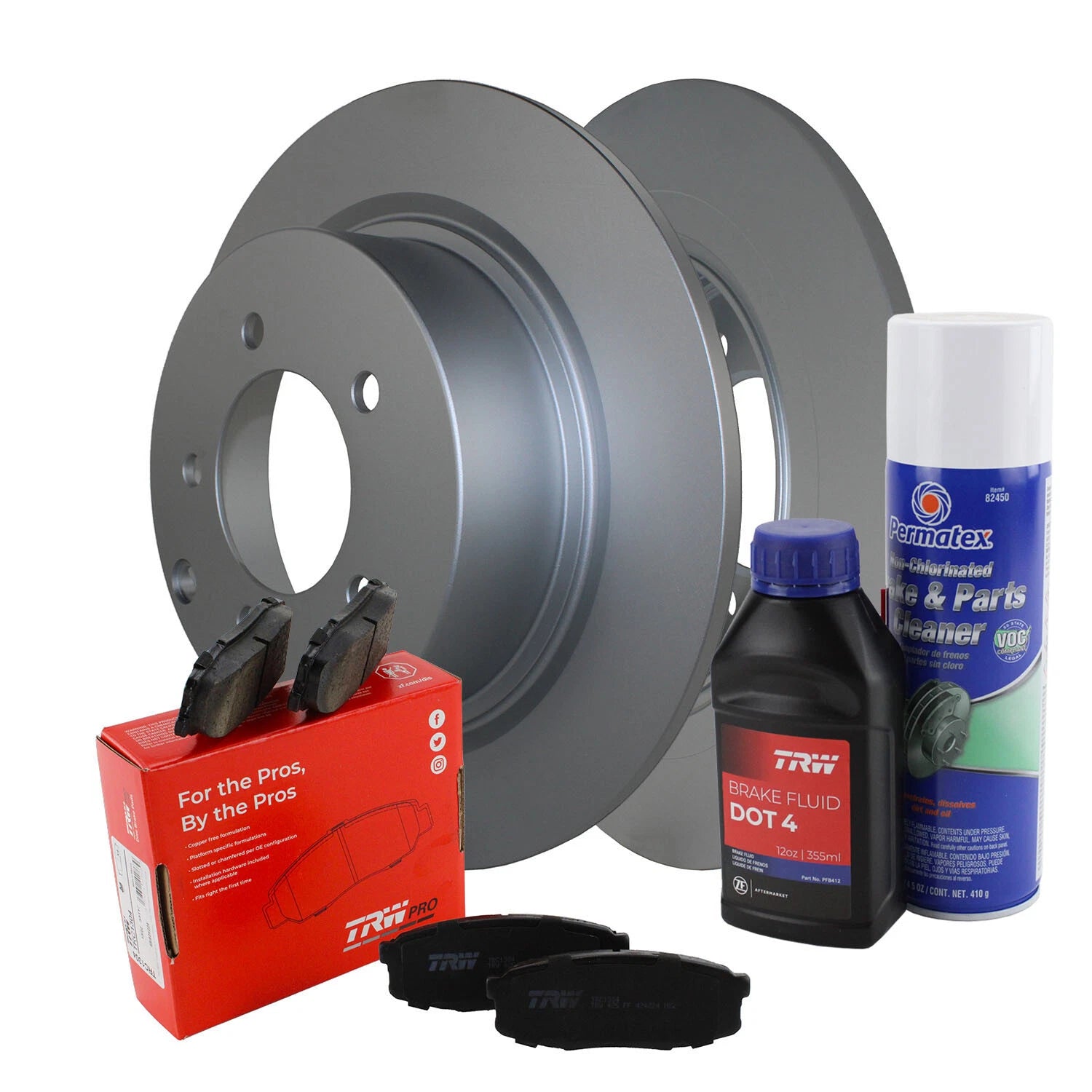 Rear Brake Kit 302mm Disc Rotors & TRW Pro Ceramic Pads for Chrysler Dodge Jeep