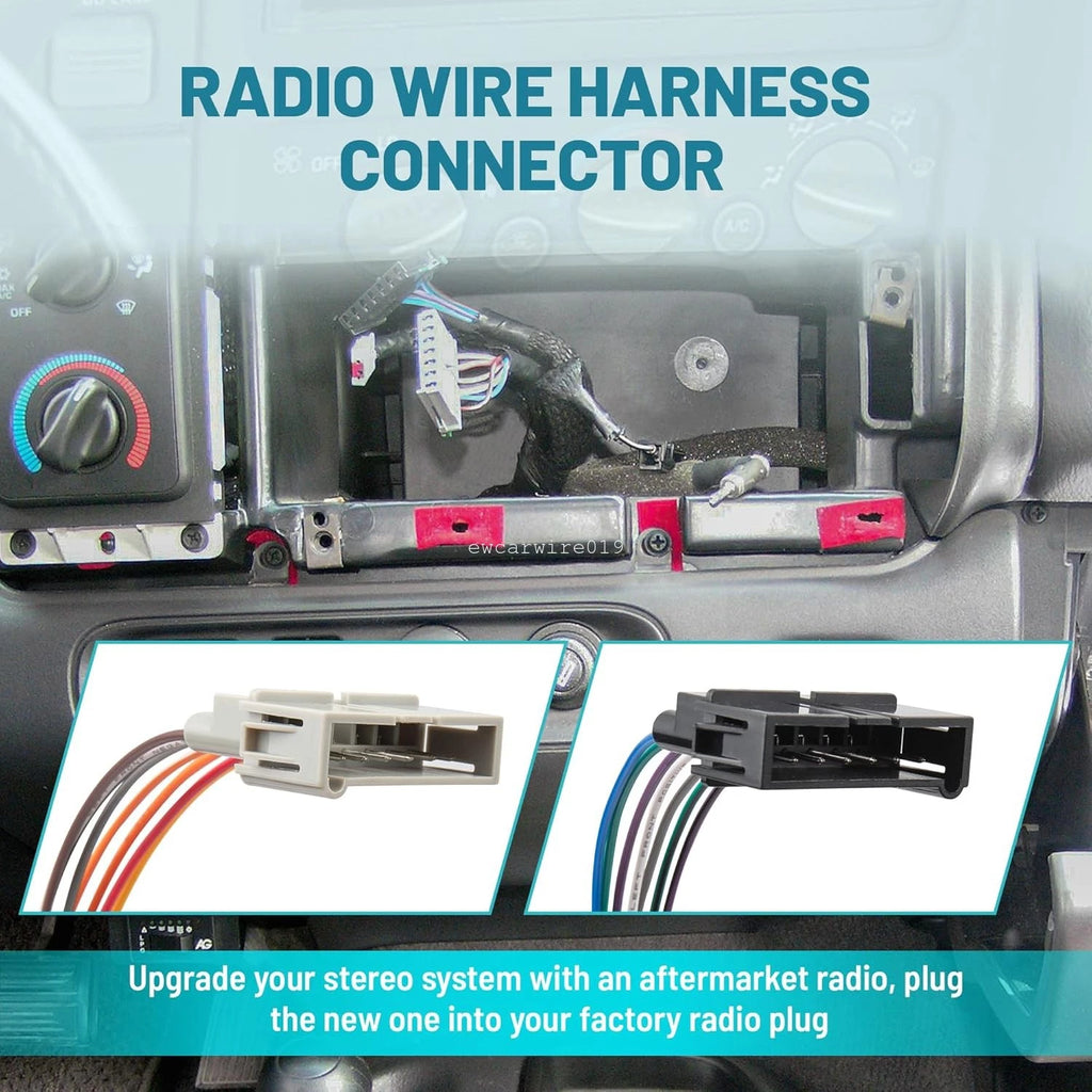 Single DIN Radio Install Dash Bracket Wire Kit for Chrysler Dodge Jeep (1998–2003)