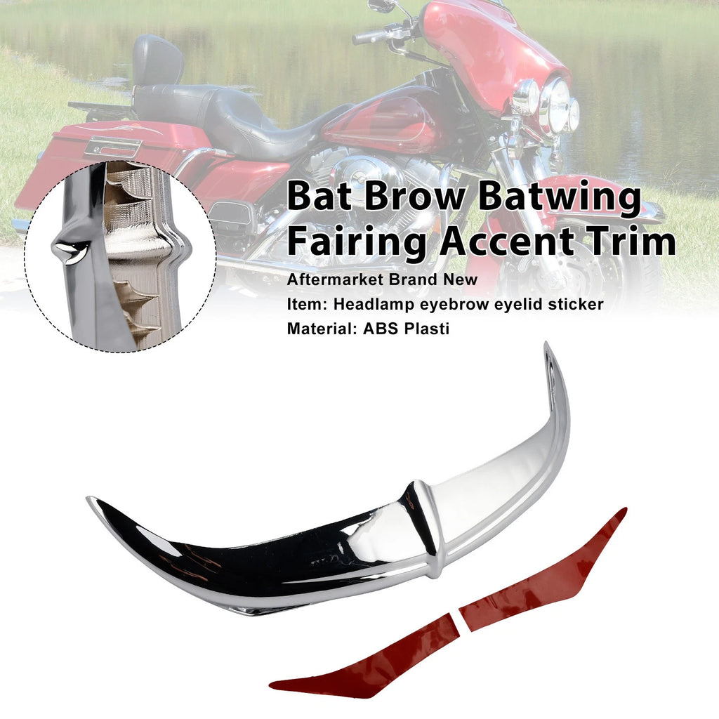 Bat Brow Batwing Fairing Accent Trim for Electra Glide, Street Glide, Trike (1996–2013)