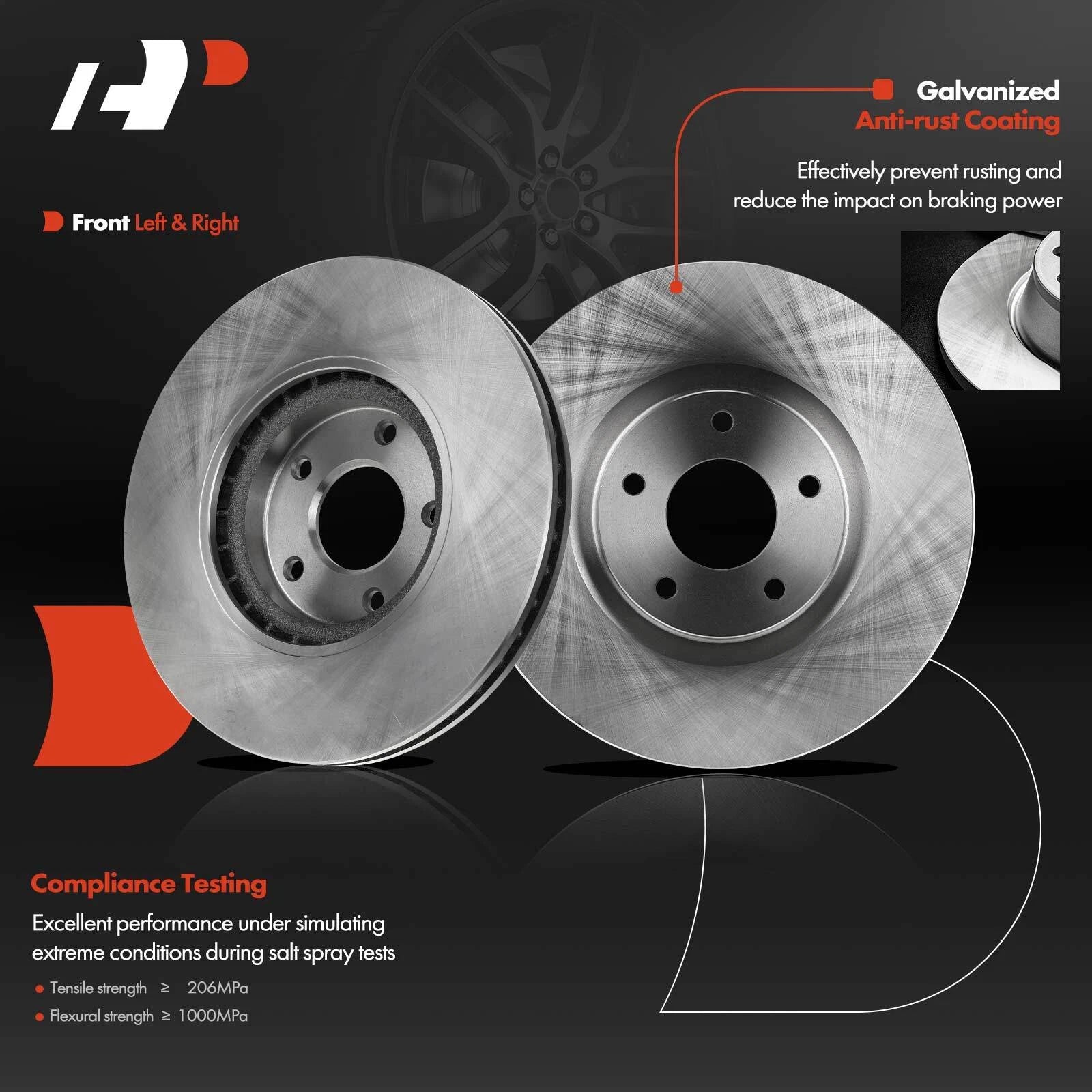 Front Disc Brake Rotors for Nissan Maxima (2009–2014, 2016–2022)