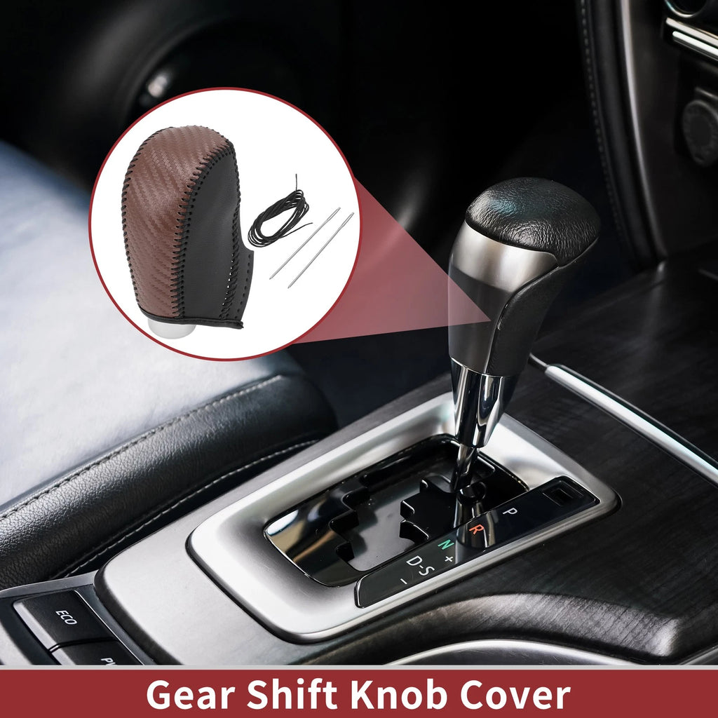 Gear Shift Knob Cover for Subaru XV Crosstrek (2013–2015) Brown Carbon Fiber