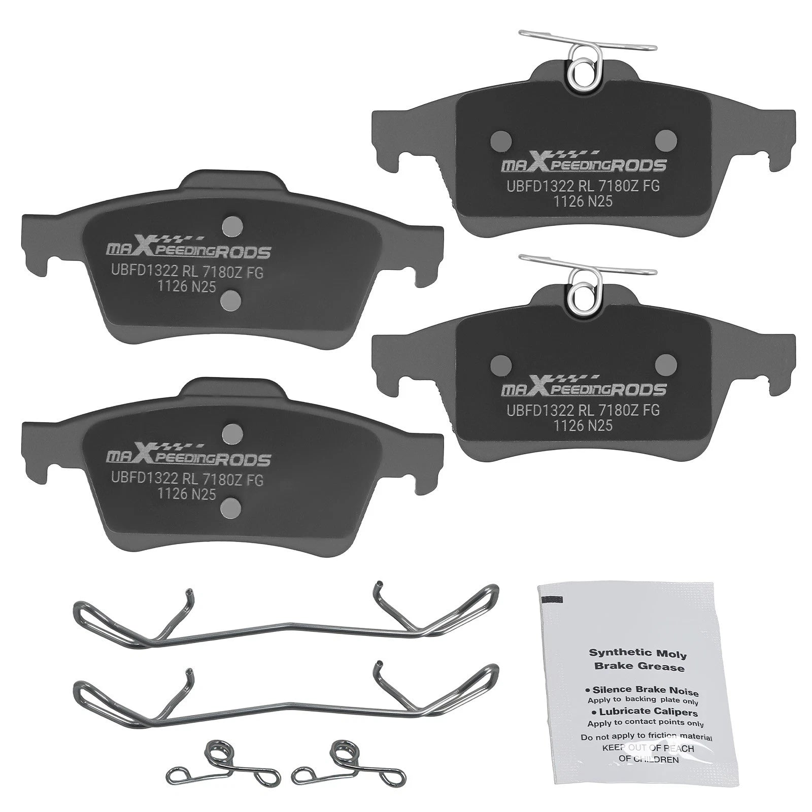 4X Rear Ceramic Brake Pads Set for Ford Transit Connect (2014–2023), Focus (2012–2018)