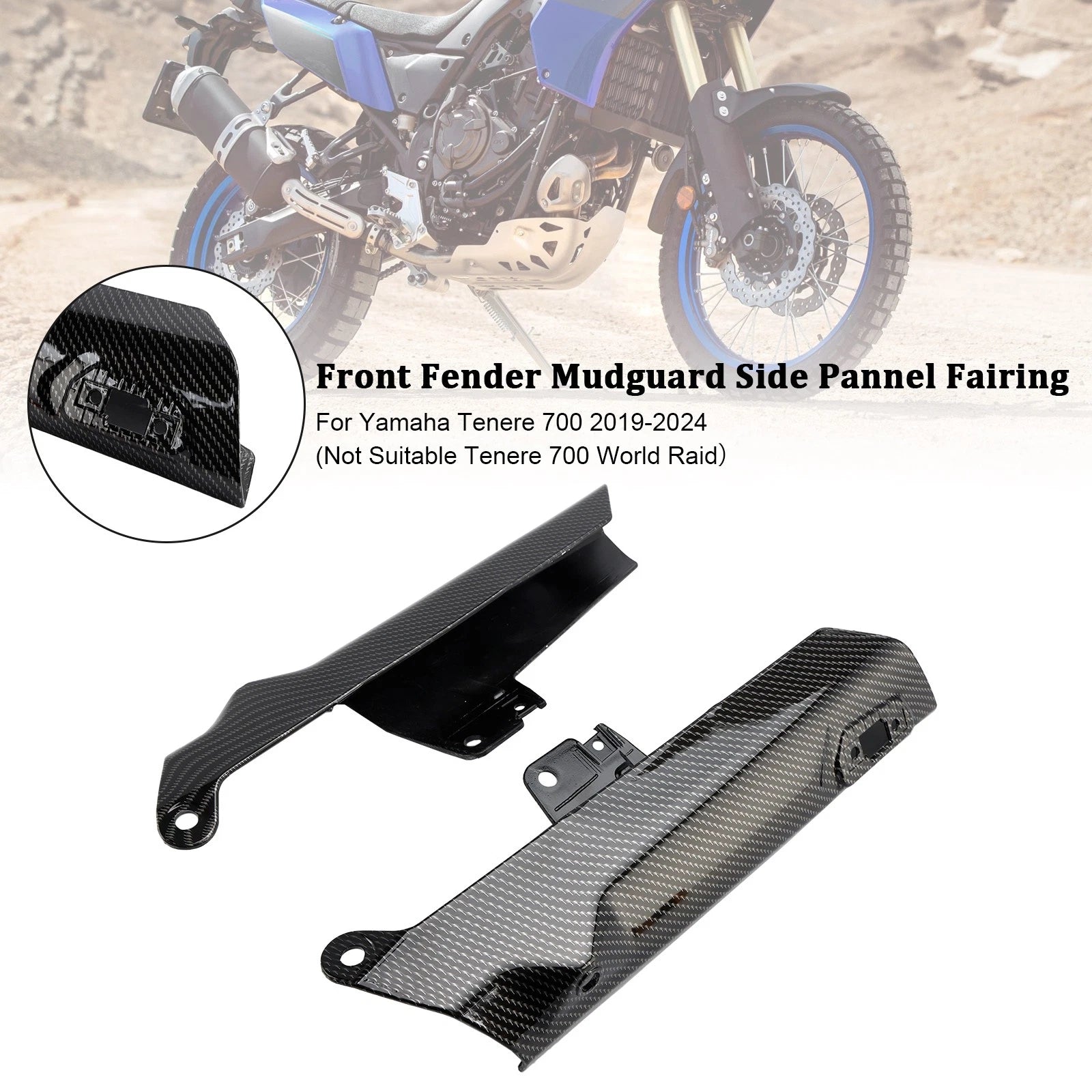Front Fender Side Panel Protector for Yamaha Tenere 700 (2019–2024) Carbon