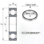 Deep Groove Ball Bearing 90x115x13mm for Scooter Skateboard (N/A)