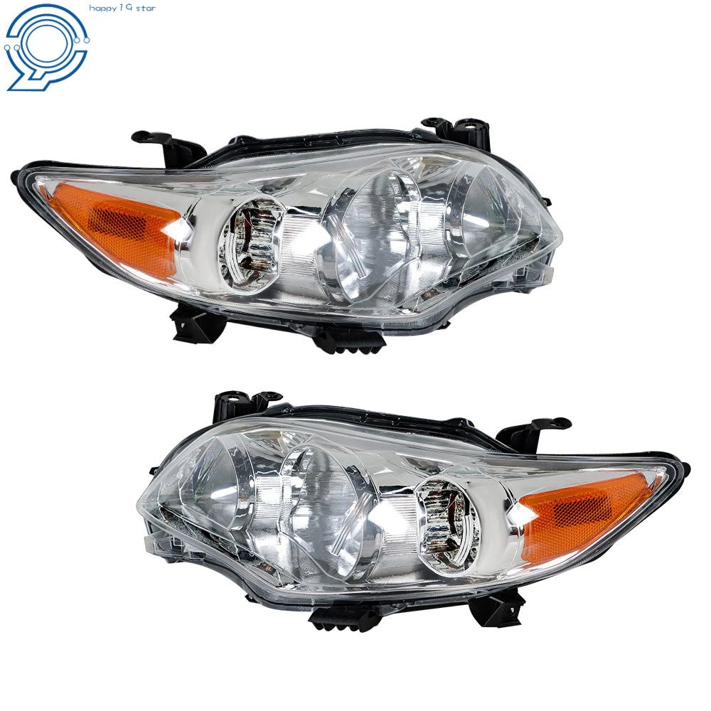 Headlights Pair for Toyota Corolla (2011-2013) Chrome