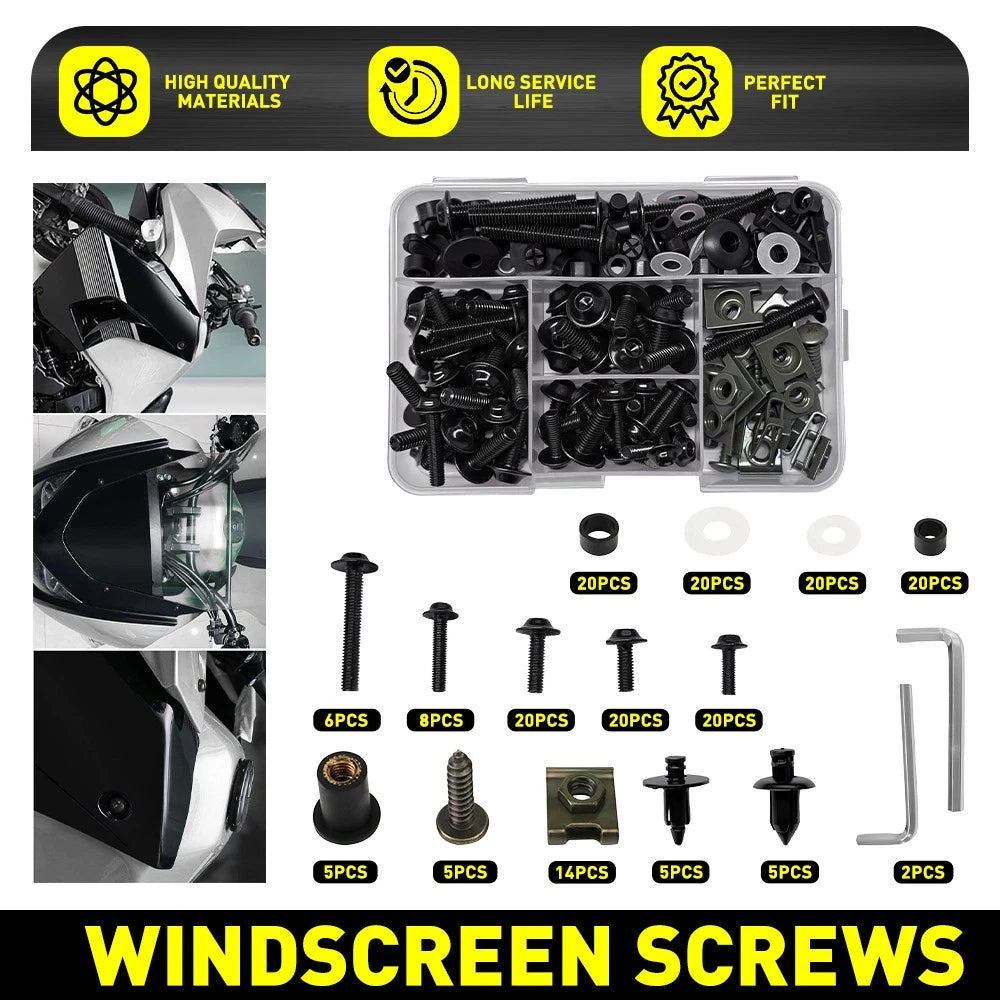 190pcs Fairing Bolts Kit for Suzuki GSXR600 GSXR750 GSXR1000 (2001–2023)