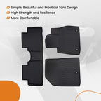 Set of 1 All-Weather Floor Mats for Hyundai Palisade (2020–2024) TPE Rubber Black