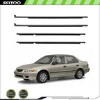 Set of 4 Window Scraper Seal Belt Weatherstrip for Toyota Corolla (1996–2001)