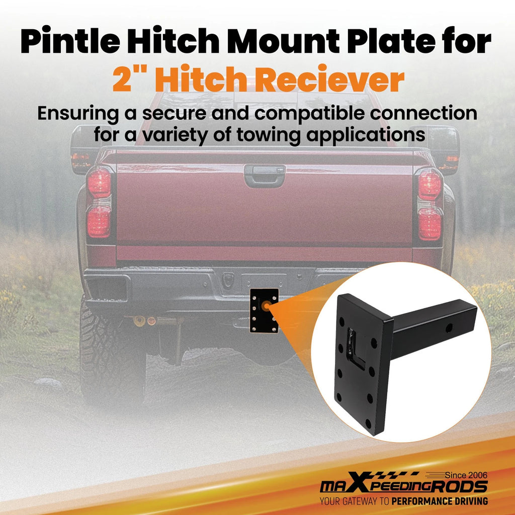 3 Position Pintle Hitch Mount for 2" Hitch Receiver (20000 lbs)