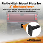 3 Position Pintle Hitch Mount for 2" Hitch Receiver (20000 lbs)