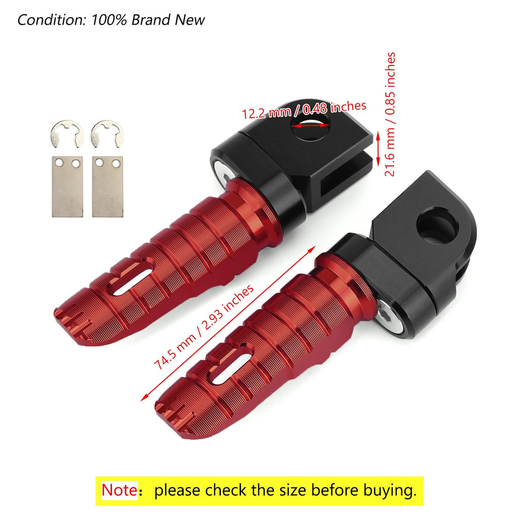 Front Footrests Foot Pegs for Kawasaki Z800 Z300 Z400 Z650 Z900 Z1000 (2013–2023)
