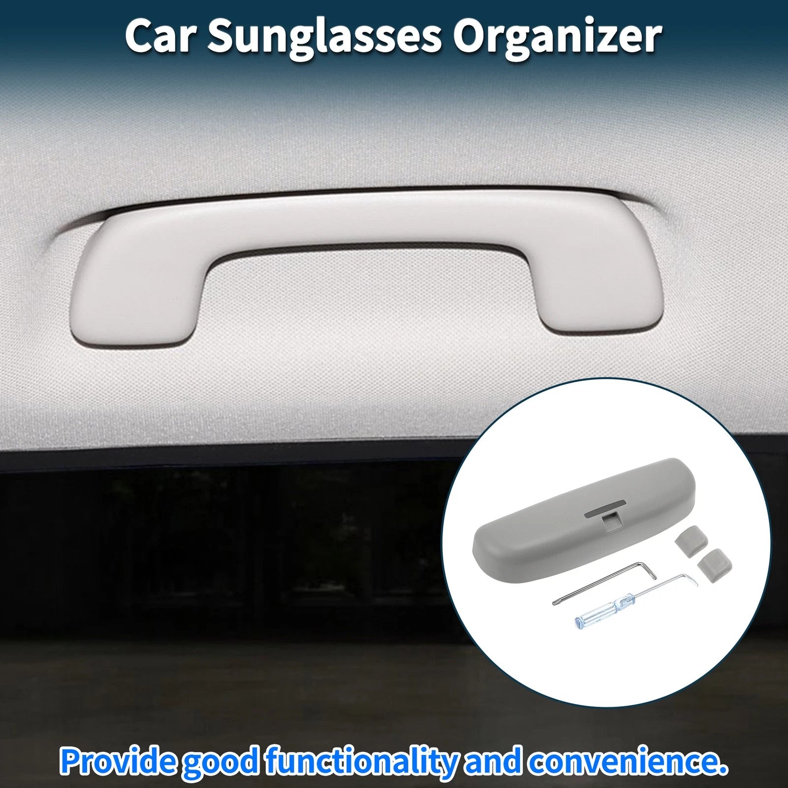Sunglasses Case for Ford Everest (2015–2021) Eyeglasses Holder Storage Box Grey