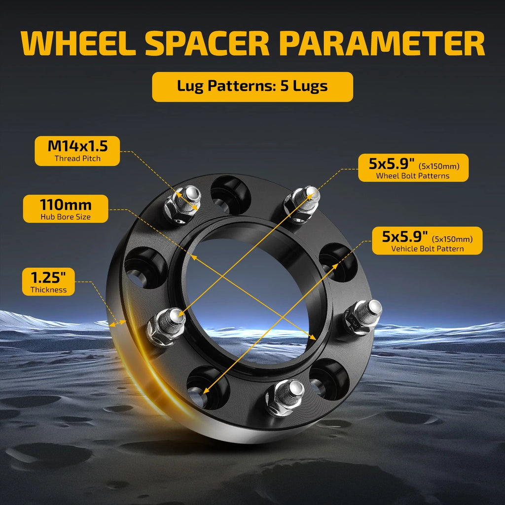 4pcs Hubcentric Wheel Spacers 5x150 for Lexus LX470 (1998–2007)