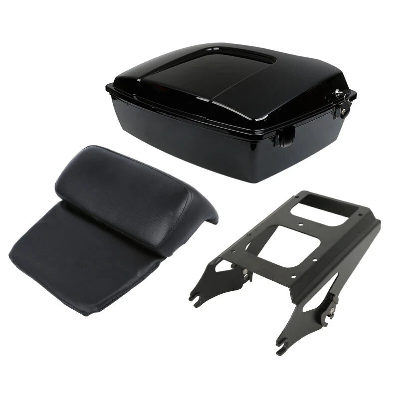 Chopped Trunk Pad for Harley Touring (2009–2013) Black 2 Up Rack